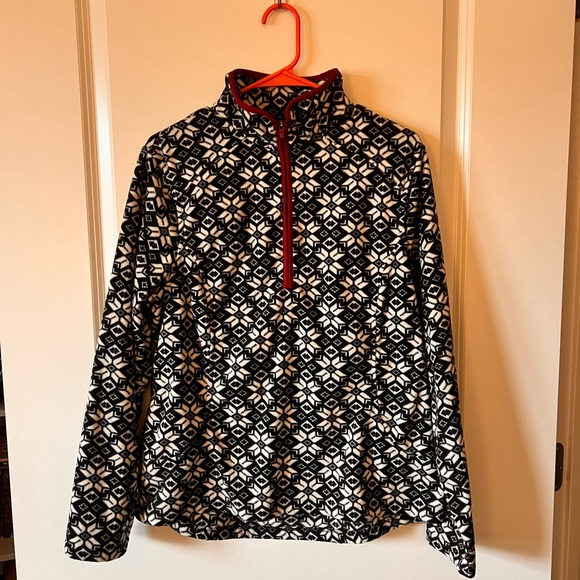 Fair-isle black and white fleece quarter zip - Picture 1 of 2